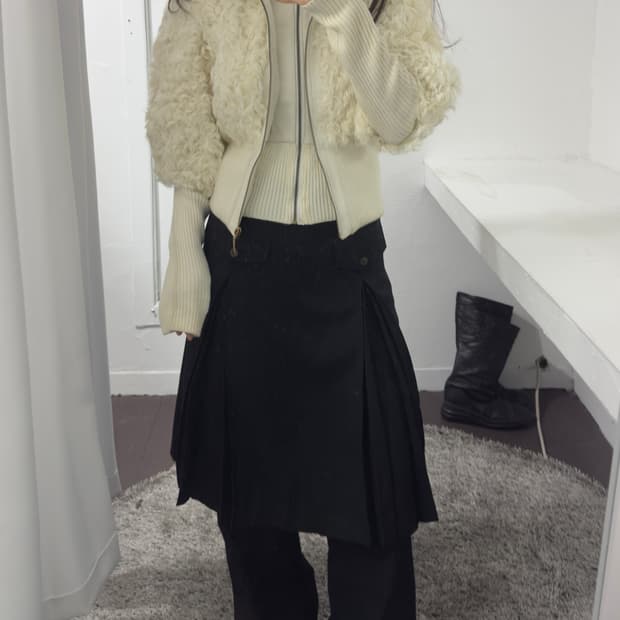 jessi newyork fur layered twoway zipup