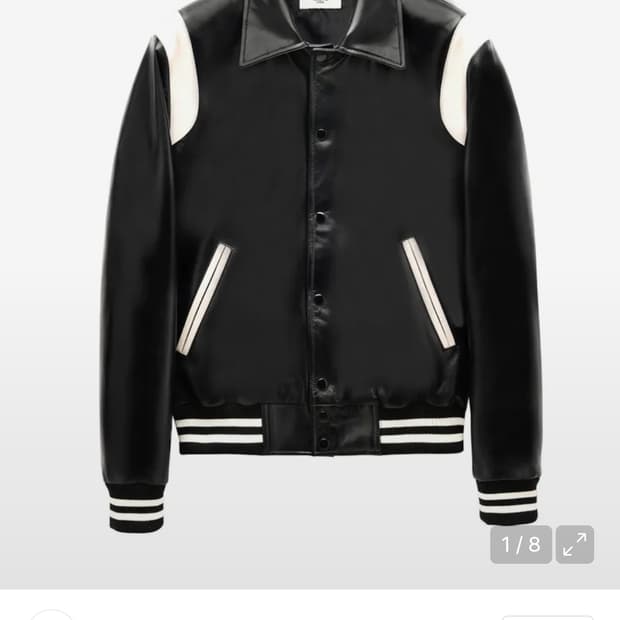 95 M) 롤링스튜디오 램스킨 양가죽 바시티 레더 자켓