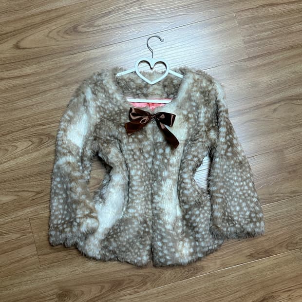 빈티지 밤비 코트 자켓 히메갸루 로걀 라떼 헤이세이 히메카지 리본