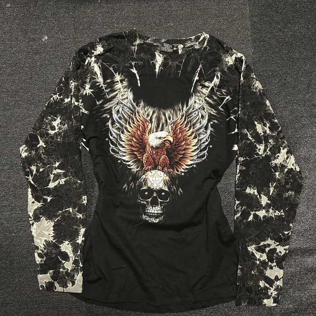 Vintage Goth-Punk Skull pearl Longsleeve