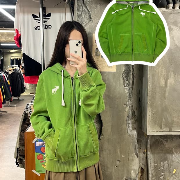 아베크롬비 후드집업 그린 S #csz1369