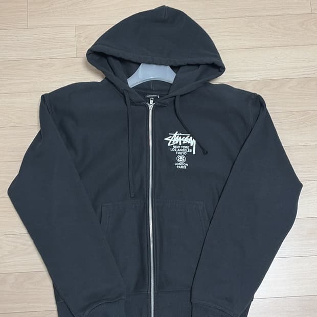 스투시 월드투어 후드 집업 블랙 2023 M사이즈