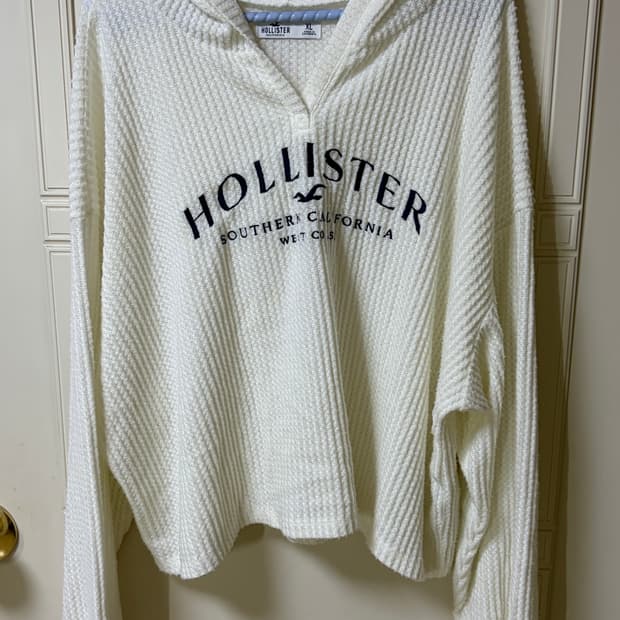 홀리스터 화이트 와플 후드