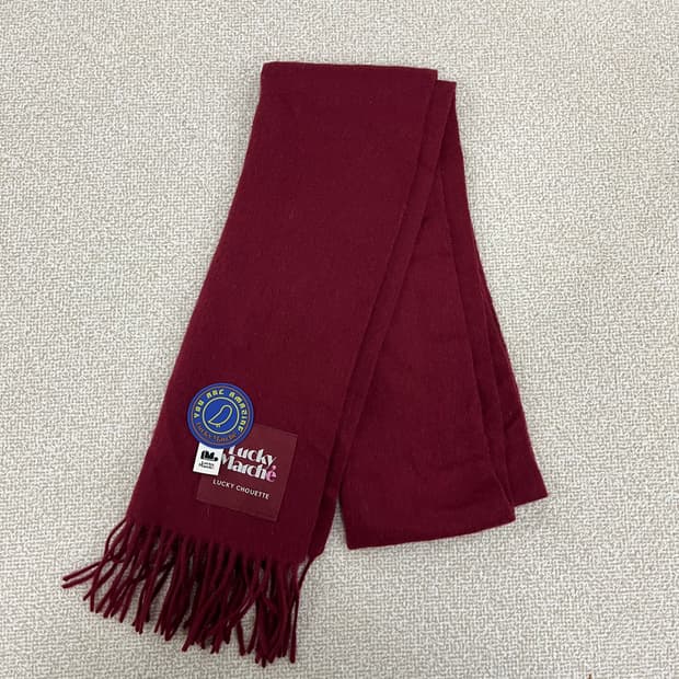 [F] 럭키슈에뜨 버건디 울 머플러 스카프 목도리 0107M1