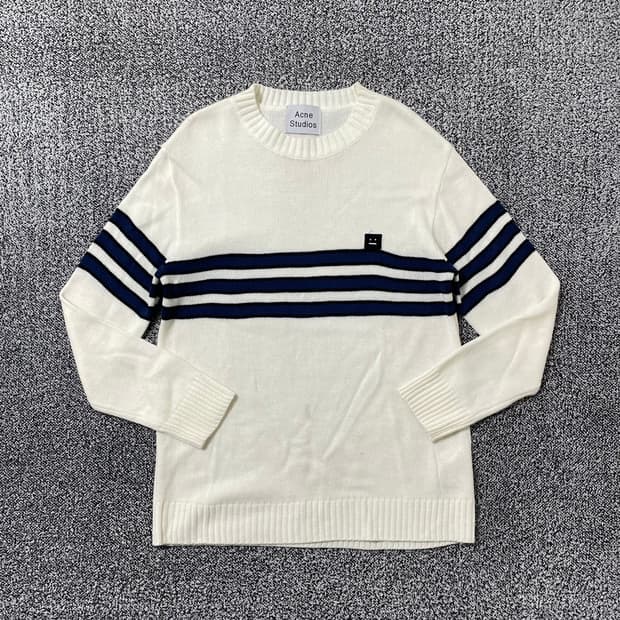 빈티지9. 아크네스튜디오 4 라인 스트라이프 페이스 패치 니트 스웨터 