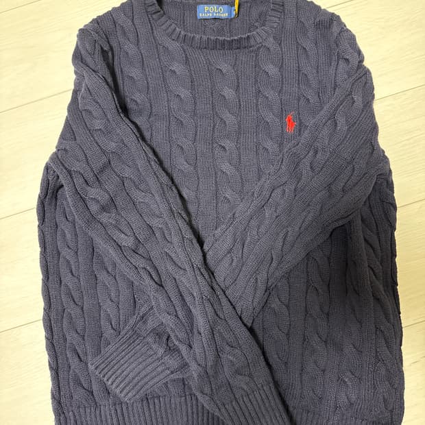 폴로 케이블 니트 네이비 s