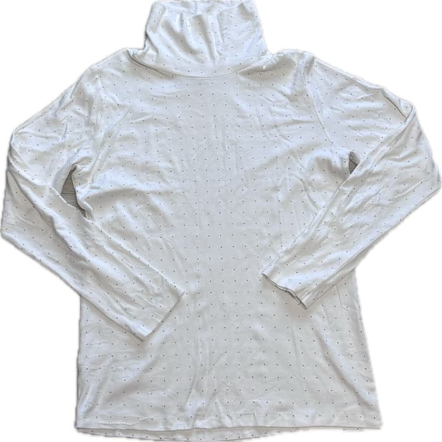 화이트 도트 목폴라 기본티 이너티