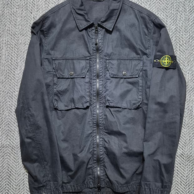 스톤아일랜드 21FW 올드이펙트 오버셔츠 블랙 L