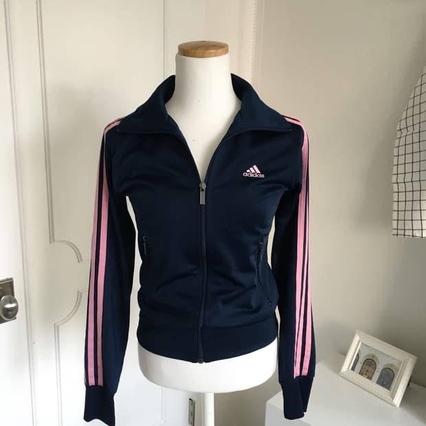 아디다스 네이비핑크 트랙탑 져지