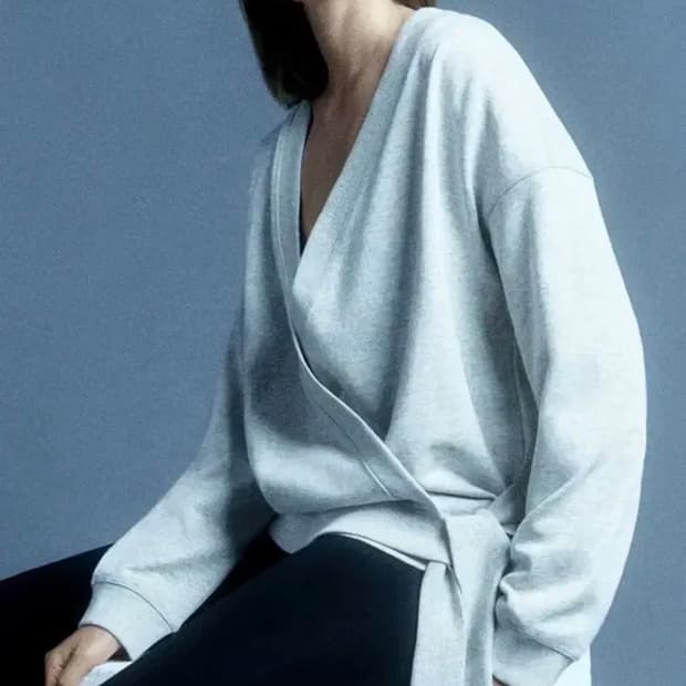 COS 코스 면 랩 가디건 