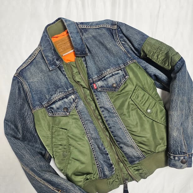리바이스 사카이맛 MA-1 하이브리드 트러커 자켓