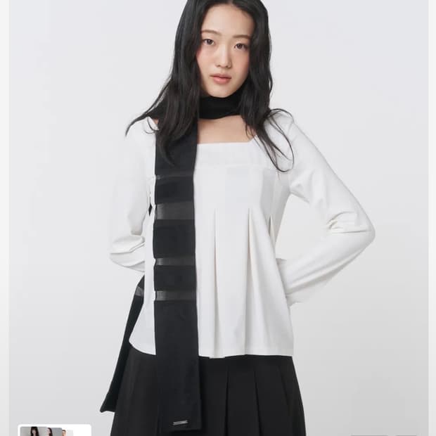 미세키서울 Accordion pleats top WHITE 사이즈2