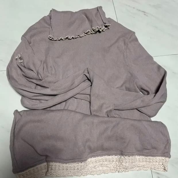 빈티지 목폴라 레이어드