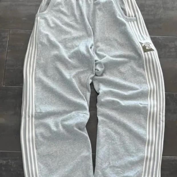 코튼 라인 스웻팬츠 그레이