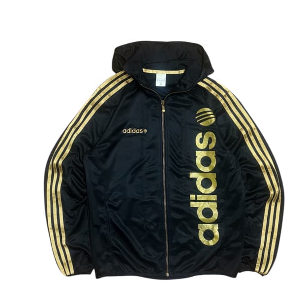 아디다스 블랙 골드 스펠아웃 후드 져지