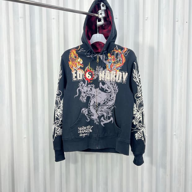 Ed Hardy 풀타투 후드집업 (크리스찬 오디저)
