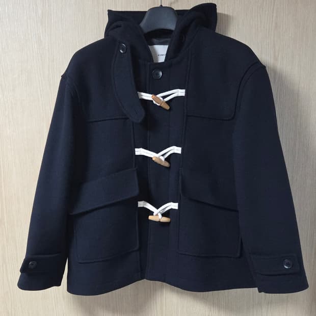 (착샷)  키뮤어 더플 하프 코트 울 후드