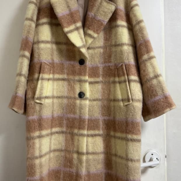 Thursday Island써스데이아일랜드 체크 울져지 롱코트 M