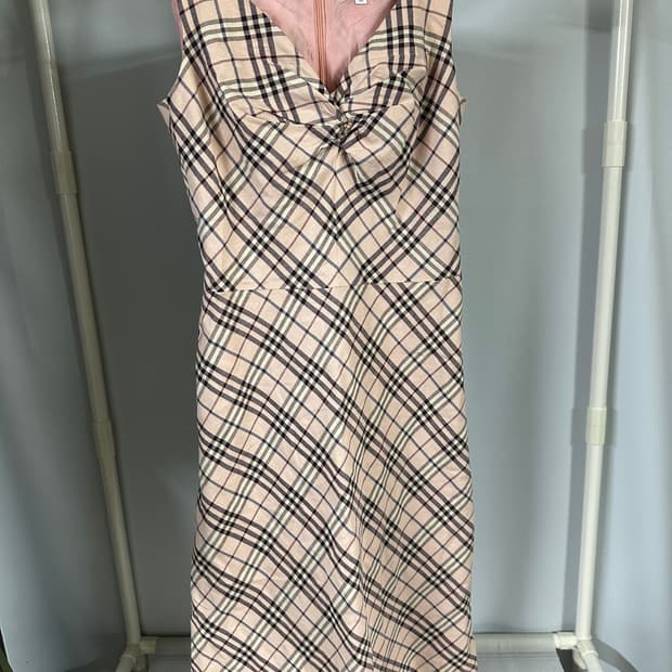 버버리 블루라벨 체크 원피스
