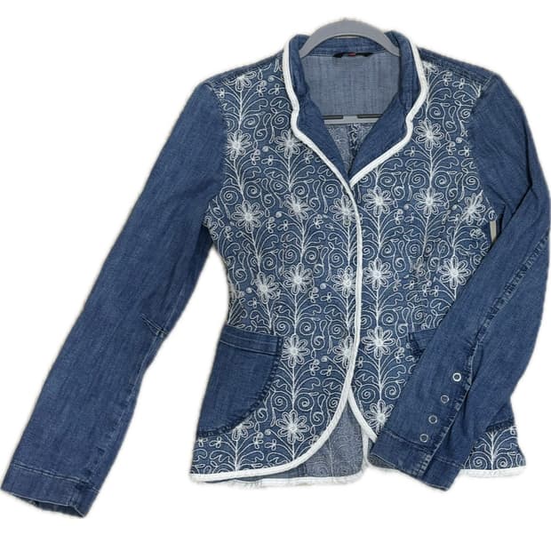 빈티지 자수 데님 자켓