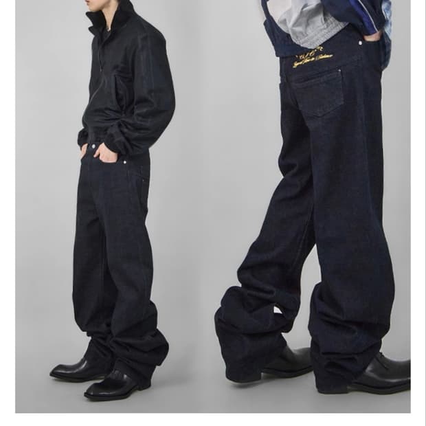 2 size) CSC OVER DRAPED DENIM PANTS RAW