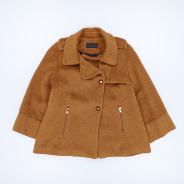 [82-94-160] 시스템 한섬 여성 라마 하프 코트 3896