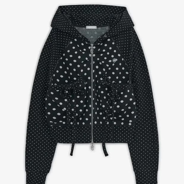 허그유어스킨 도트 후드집업