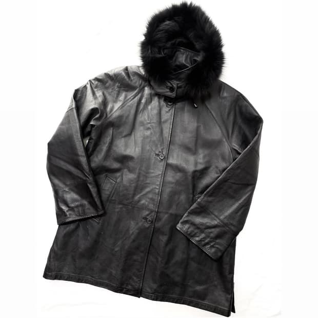 Lart Vivant - 후디드 퍼 레더 코트