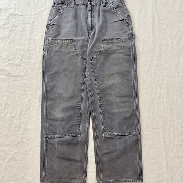 빈티지 칼하트 더블니 팬츠 GVL 덕 캔버스 카펜터 워크 팬츠