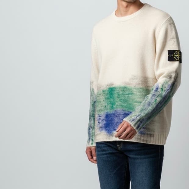 스톤아일랜드 디그라데 페인팅 스웨터 ㅡ95사이즈