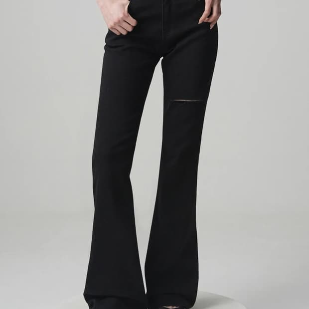 어반드레스 Cutting Bootscut Denim Pants BLACK