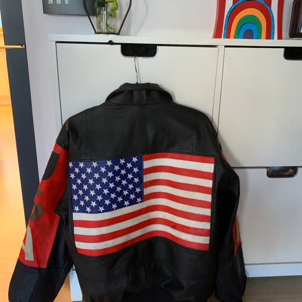 성조기 레더자켓