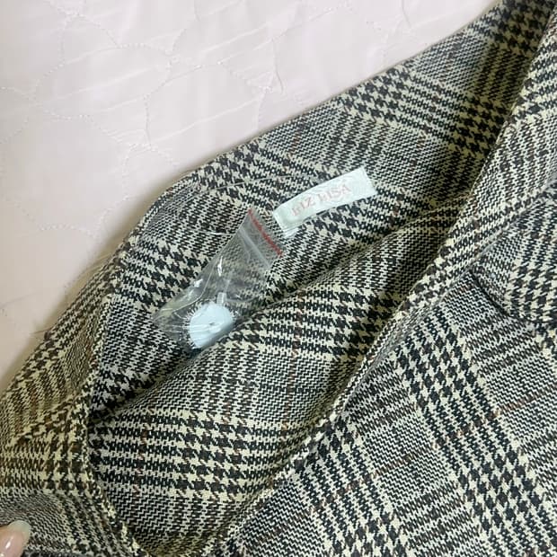 초레어 새상품 ) 고전 리즈리사 초코 브라운 체크 큐롯 스커트 라떼갸루