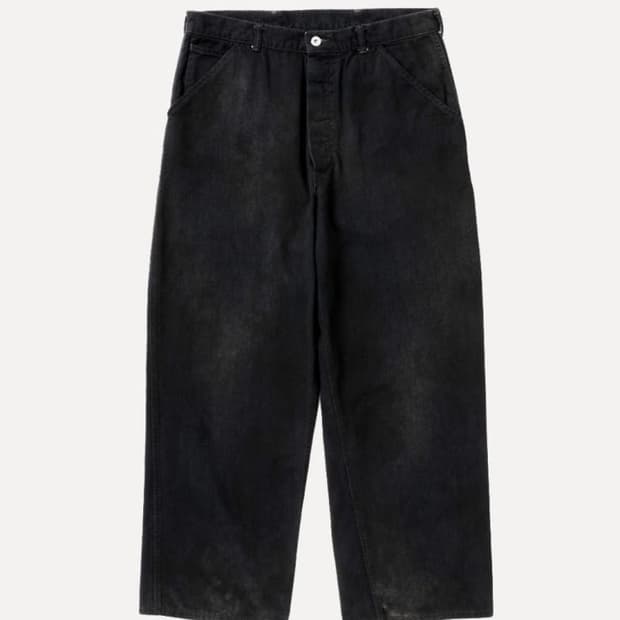 아프레쎄 빈티지 블랙 데님 워크 팬츠 26SAP-04-35