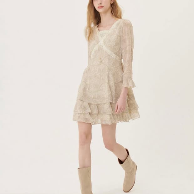 오앨 LACE TIERED MINI DRESS_PAISLEY 원피스