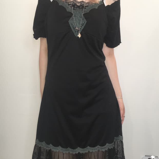 Axes femme 블랙 페어리 레이어드 슬립드레스