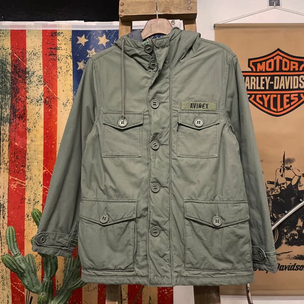 00s 아비렉스 밀리터리 후드 야상 필드 자켓