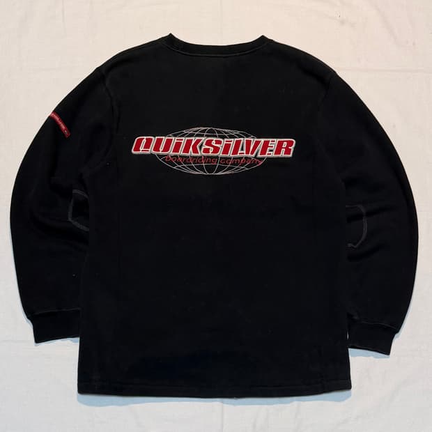 90s 퀵실버 아카이브 빅로고 맨투맨 스웻셔츠 블랙