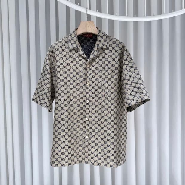 48 / 구찌 GG 모노그램 베이지 반팔셔츠