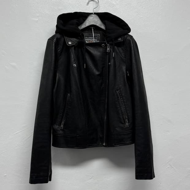 리바이스 가죽 후드자켓