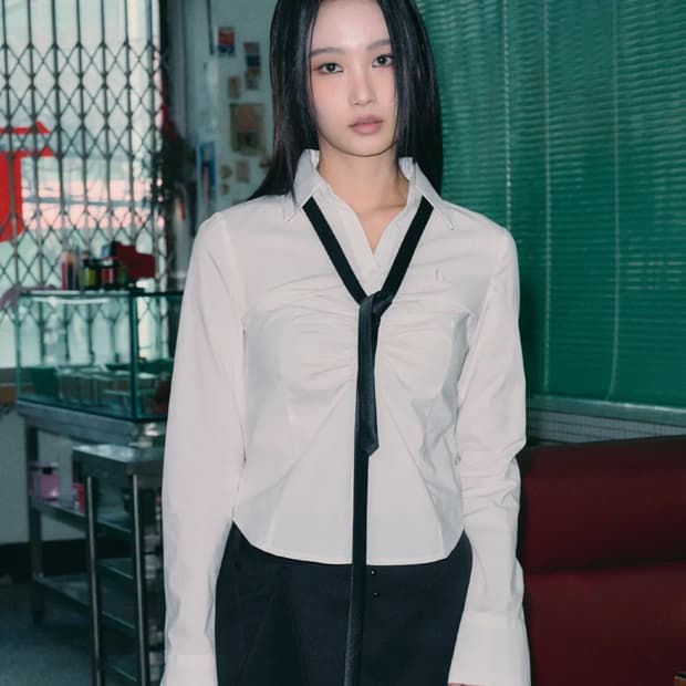 헬레네파리스 코코린 셔링 피티드 셔츠 화이트