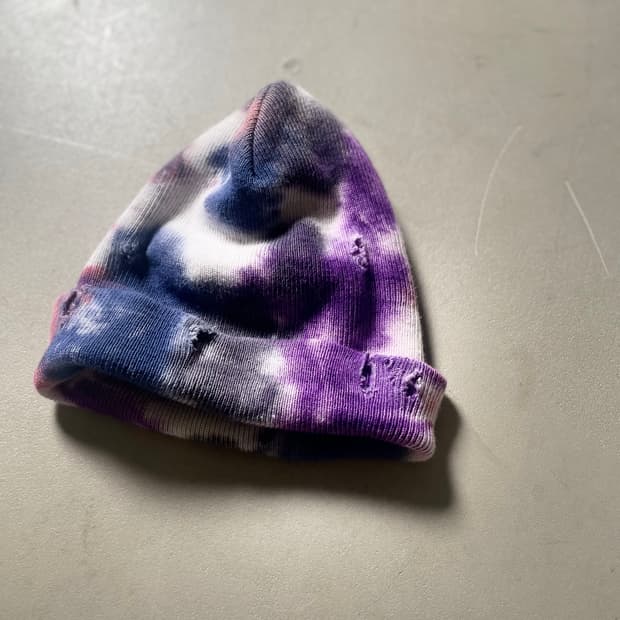 KZ ATELIER Hand Dyed Distressed Beanie