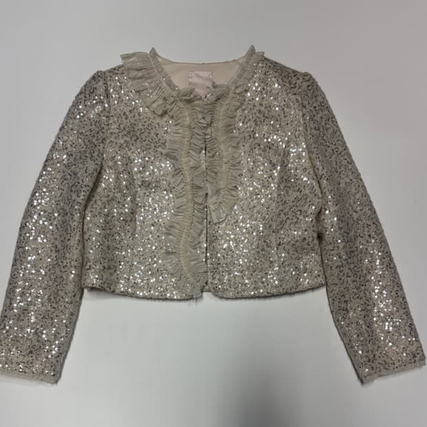 여성 오즈세컨 비즈 정장 트위드 크롭 자켓 55