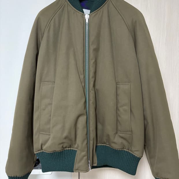버버리 카키 리버서블 보머 자켓 M
