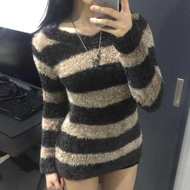 Persodea 갸루 펑크 앙고라 단가라 원피스