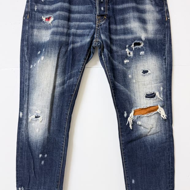 💙 디스퀘어드2 워싱 디스트로이드 데님 50 / 남성 빈티지 버튼플라이