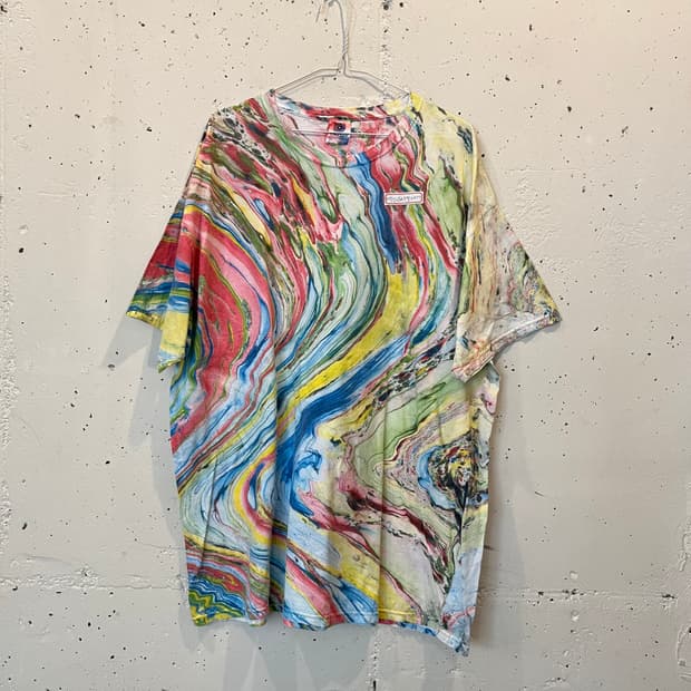 USA빈티지 마블 타이다이 패턴 반팔 티셔츠 2XL