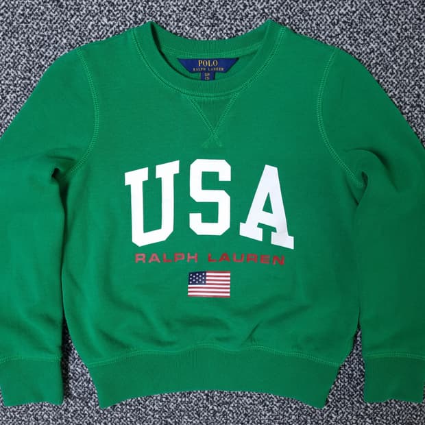 [무료배송][130]폴로 키즈 USA 기모 맨투맨 긴팔티