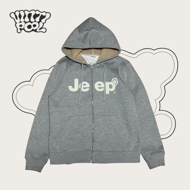 JEEP 양털 후드집업 L 그레이