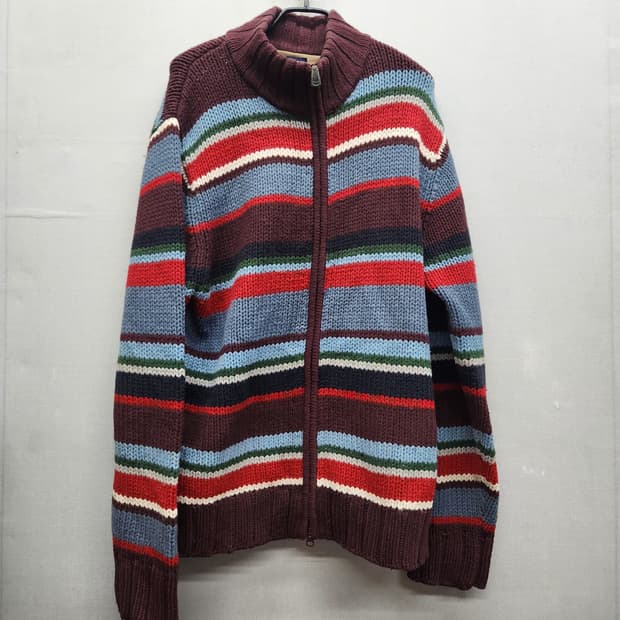 올드스쿨 타미힐피거 멀티컬러 니트집업 XL(XL)